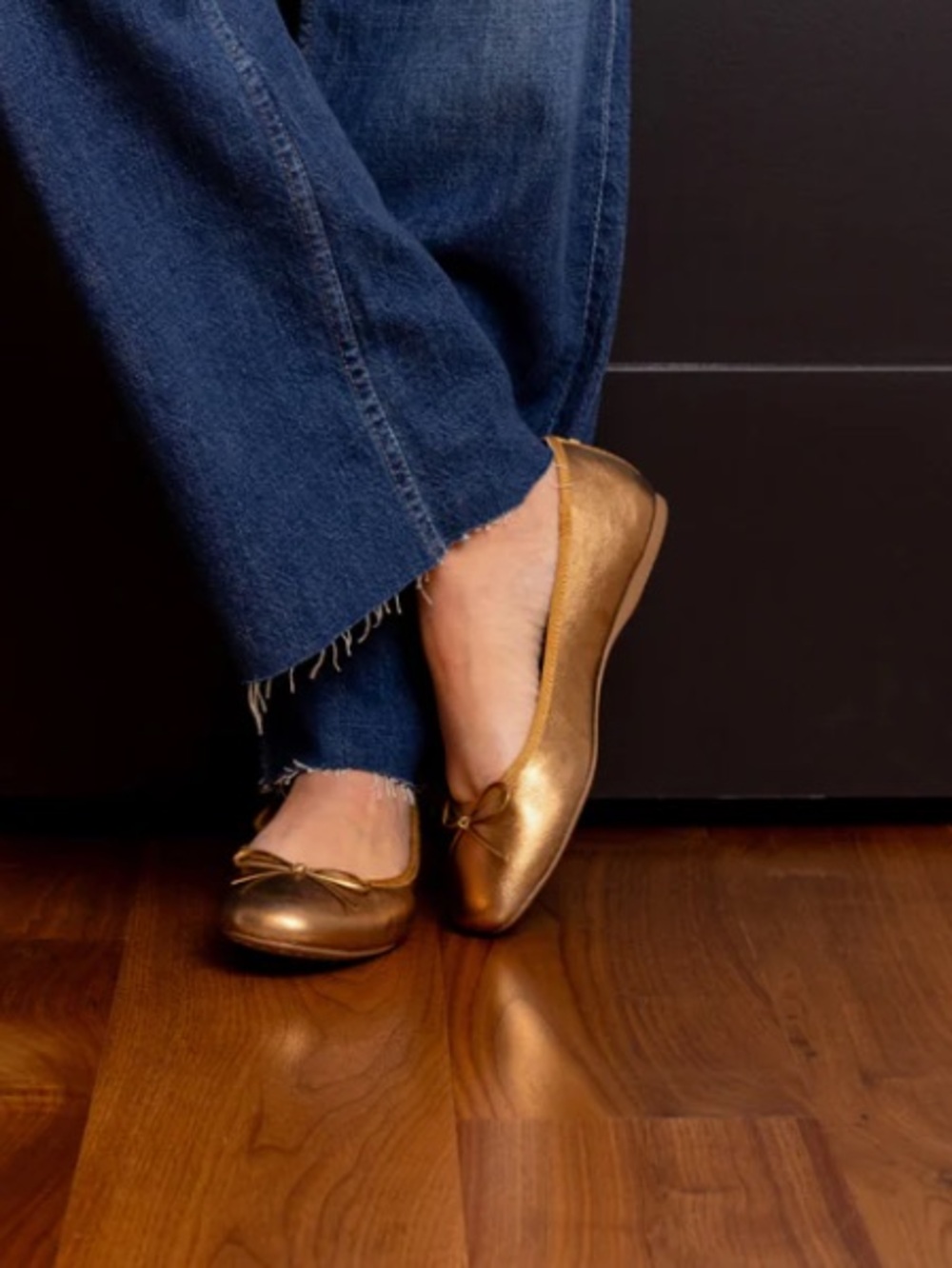 Birdies Metallic Gold Ballet Flats